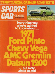 SPORTS CAR GRAPHIC 1970 SEPT - PINTO, GREMLIN, VEGA, DATSUN v COROLLA